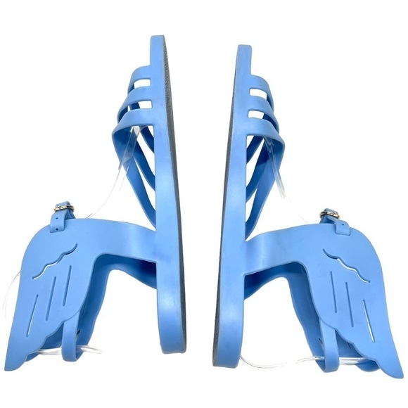 Ancient Greek Sandals Ikaria Winged Blue Jelly Sandals Women’s 38 Authentic - Picture 9 of 16